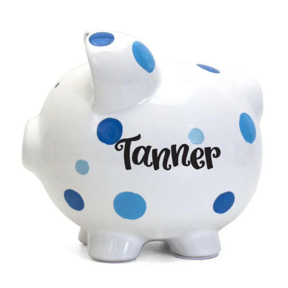 Multi-Dot Piggy Bank | Blue