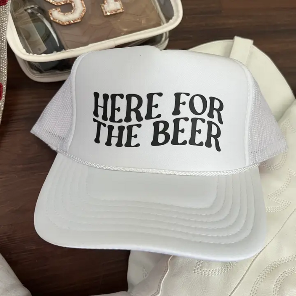 Here For the Beer Trucker Hat | Red