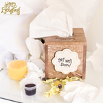 Wooden Mini Happy Everything!™ Square Tissue Box