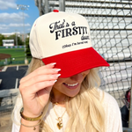 That's A Firstttt Down Vintage Trucker Hat | Red