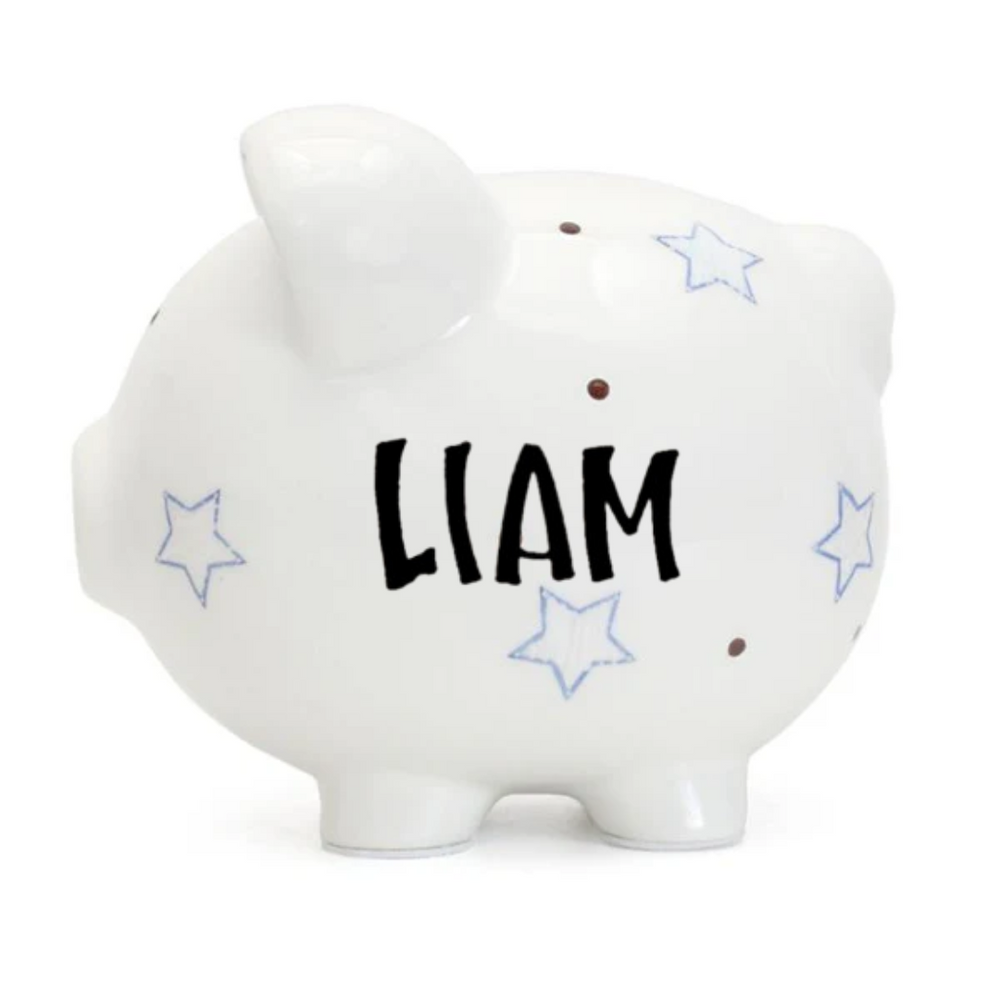 Blue Paper Star Piggy Bank