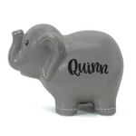 Large Stitched Elephant Bank | Gray