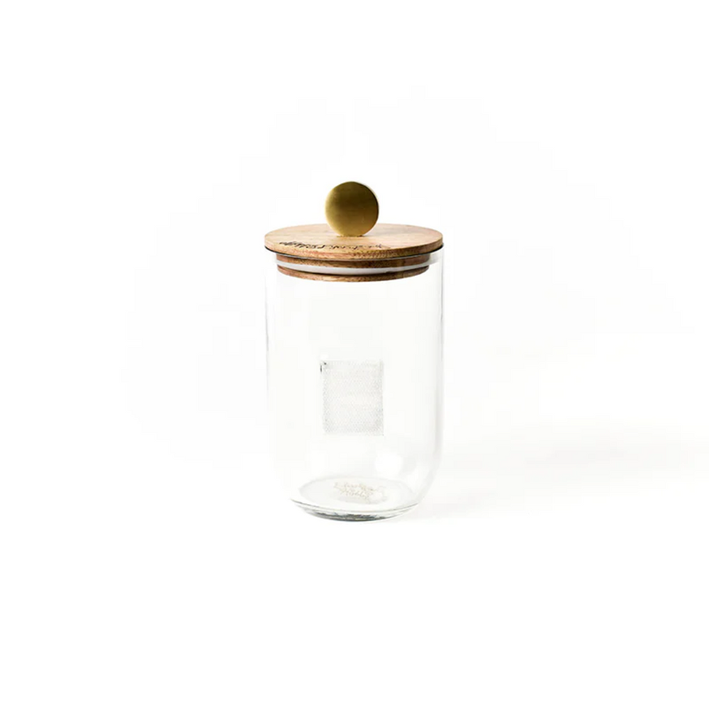 Wooden Lid Mini Happy Everything!™ Small Glass Jar