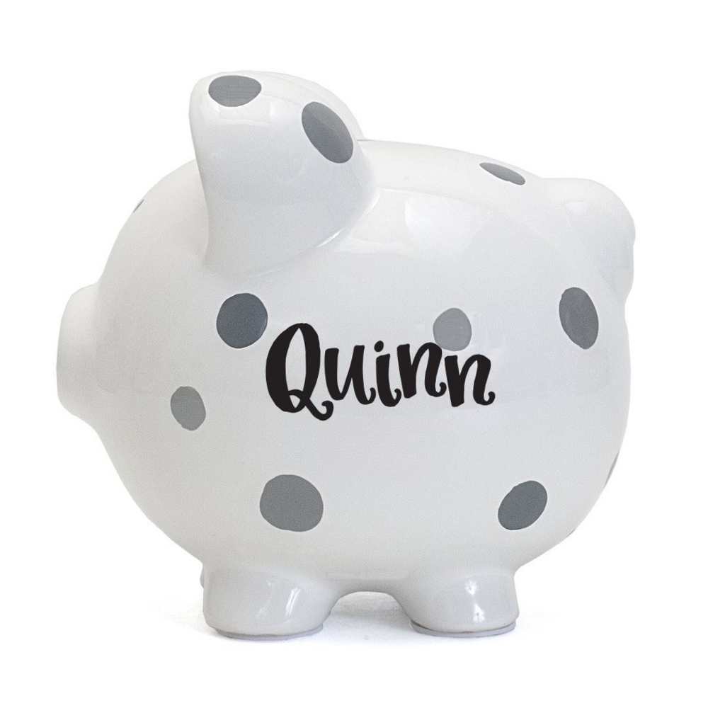 Multi-Dot Piggy Bank | Gray