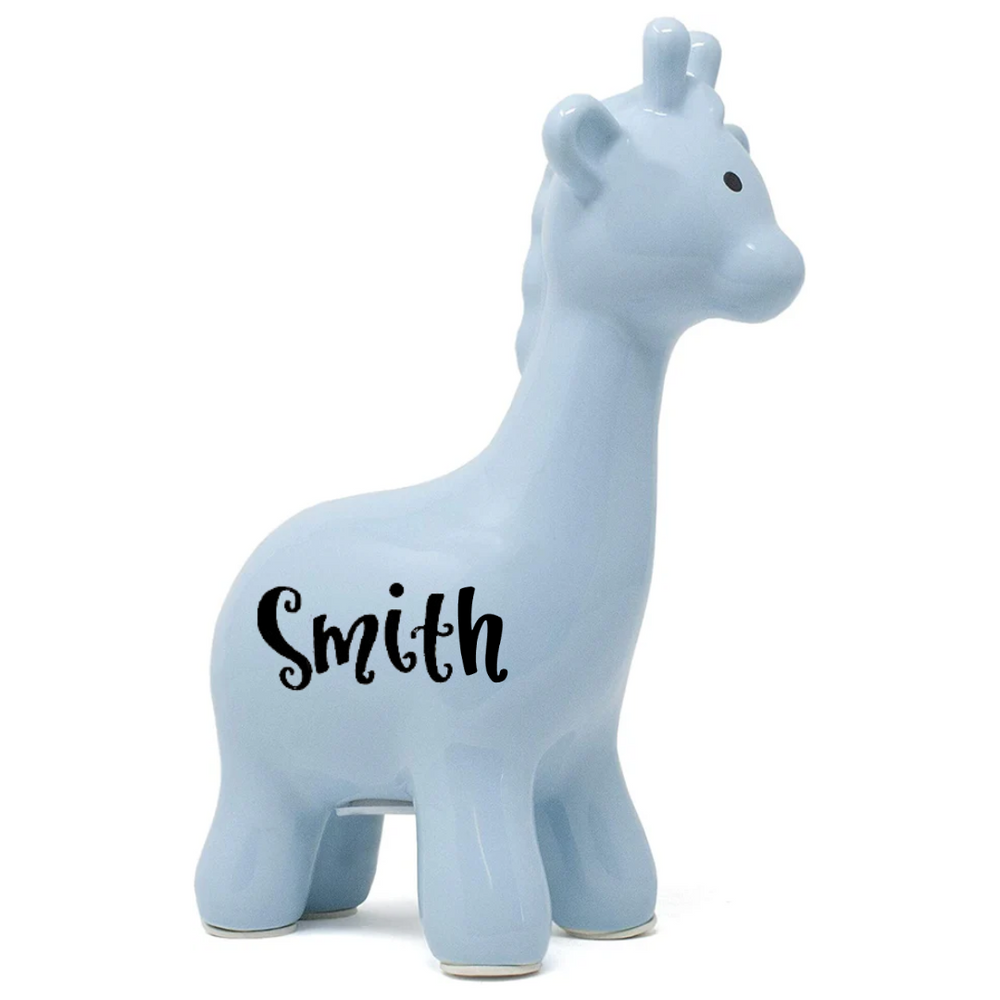 Large Giraffe Bank | Blue