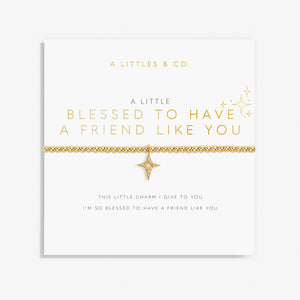 A Little 'Blessed To Have A Friend Like You' Bracelet in Gold-Tone Plating