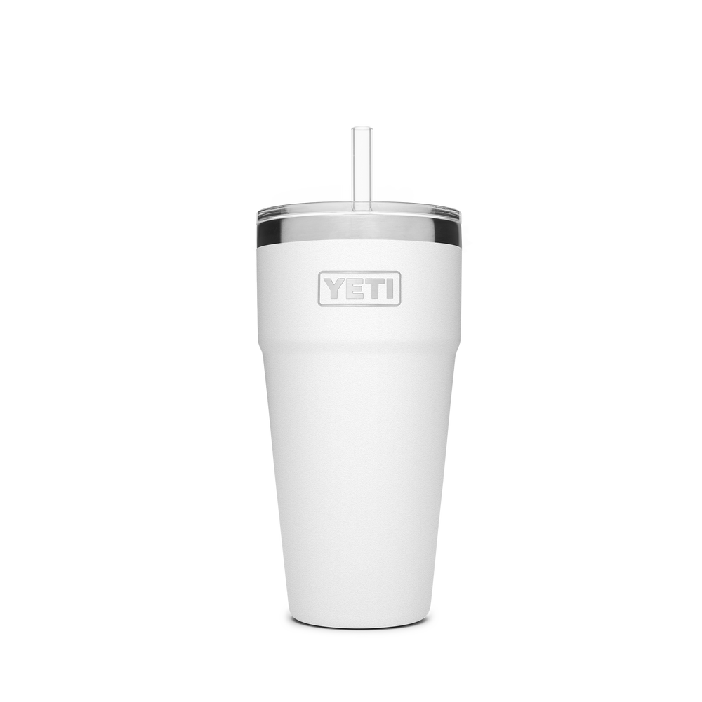 YETI Rambler White Stackable Cup with Straw Lid, 26 oz