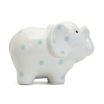 White Elephant Bank with Blue Polka Dots