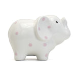 White Elephant Bank with Pink Polka Dots